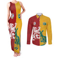 Custom British Lions Australia Couples Matching Tank Maxi Dress and Long Sleeve Button Shirt Unique Style - Aussie Hoodie