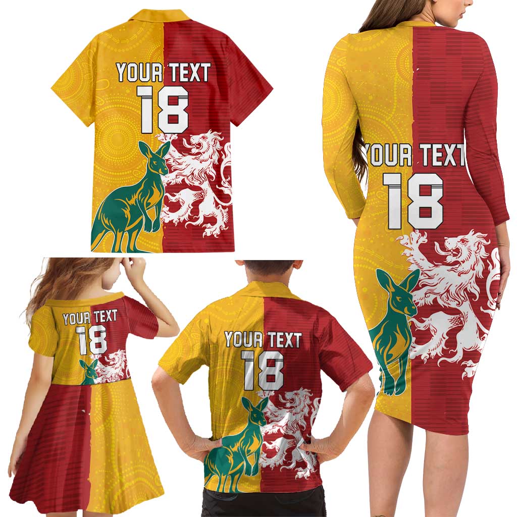Custom British Lions Australia Family Matching Long Sleeve Bodycon Dress and Hawaiian Shirt Unique Style - Aussie Hoodie