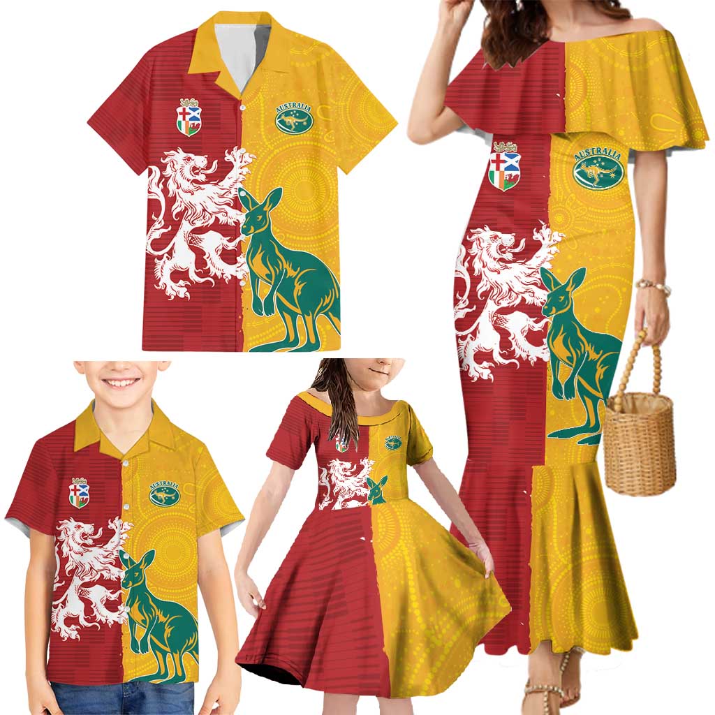 Custom British Lions Australia Family Matching Mermaid Dress and Hawaiian Shirt Unique Style - Aussie Hoodie