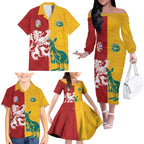 Custom British Lions Australia Family Matching Off The Shoulder Long Sleeve Dress and Hawaiian Shirt Unique Style - Aussie Hoodie
