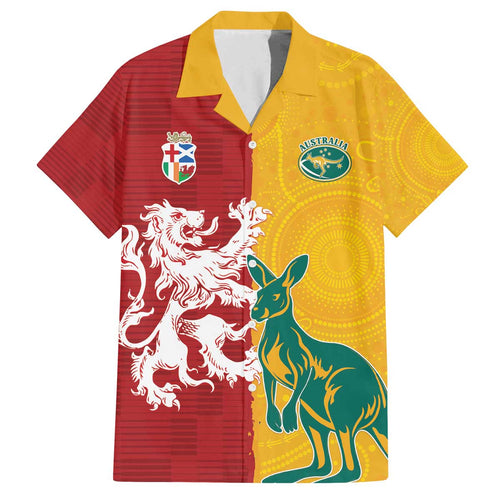 Custom British Lions Australia Family Matching Off The Shoulder Long Sleeve Dress and Hawaiian Shirt Unique Style - Aussie Hoodie