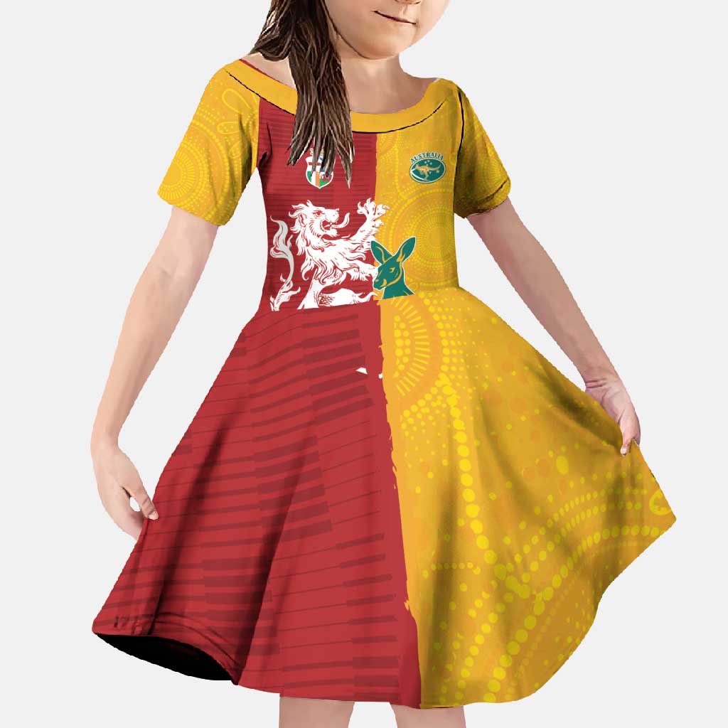 Custom British Lions Australia Family Matching Off Shoulder Maxi Dress and Hawaiian Shirt Unique Style - Aussie Hoodie