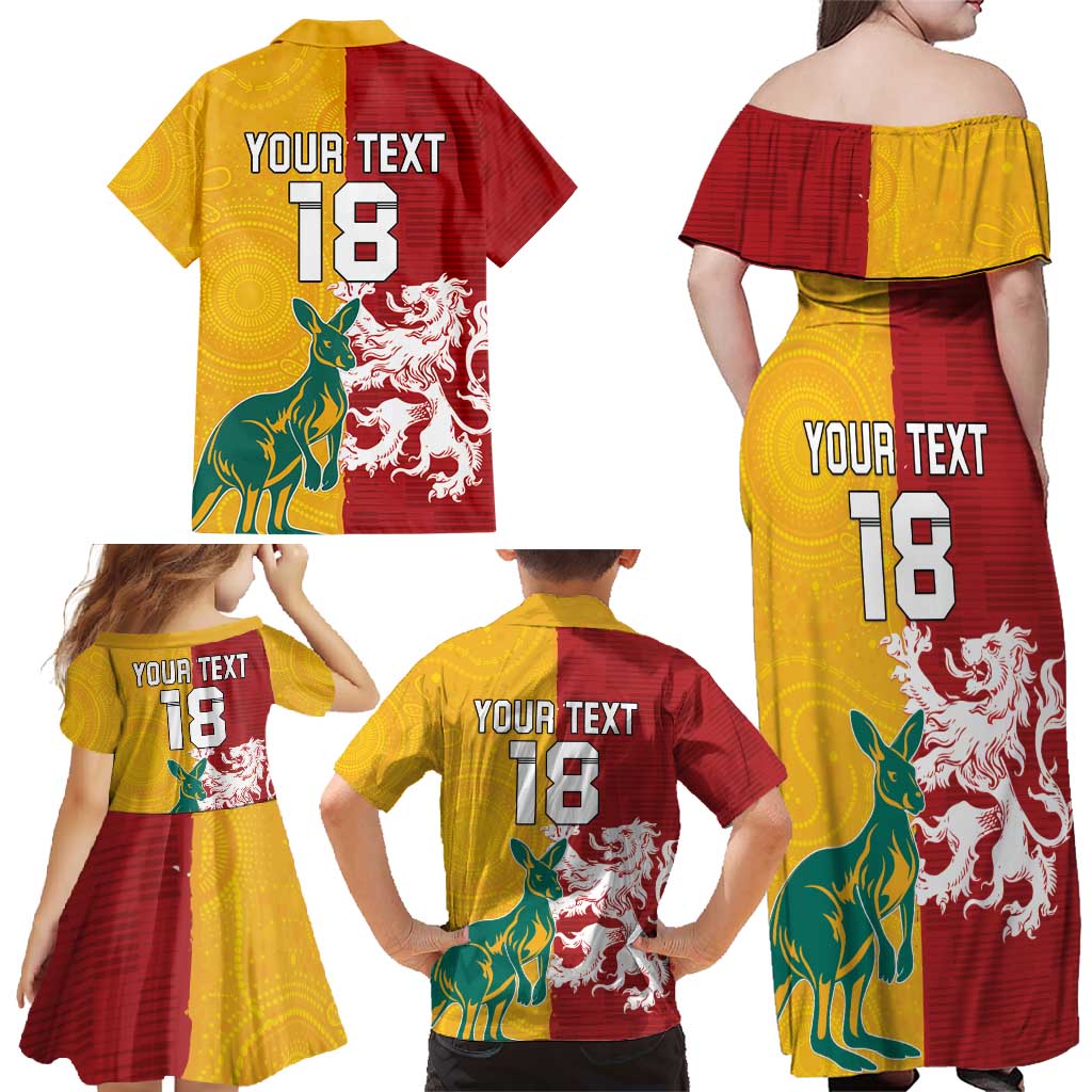 Custom British Lions Australia Family Matching Off Shoulder Maxi Dress and Hawaiian Shirt Unique Style - Aussie Hoodie