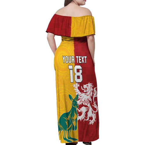 Custom British Lions Australia Family Matching Off Shoulder Maxi Dress and Hawaiian Shirt Unique Style - Aussie Hoodie