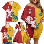 Custom British Lions Australia Family Matching Off Shoulder Short Dress and Hawaiian Shirt Unique Style - Aussie Hoodie