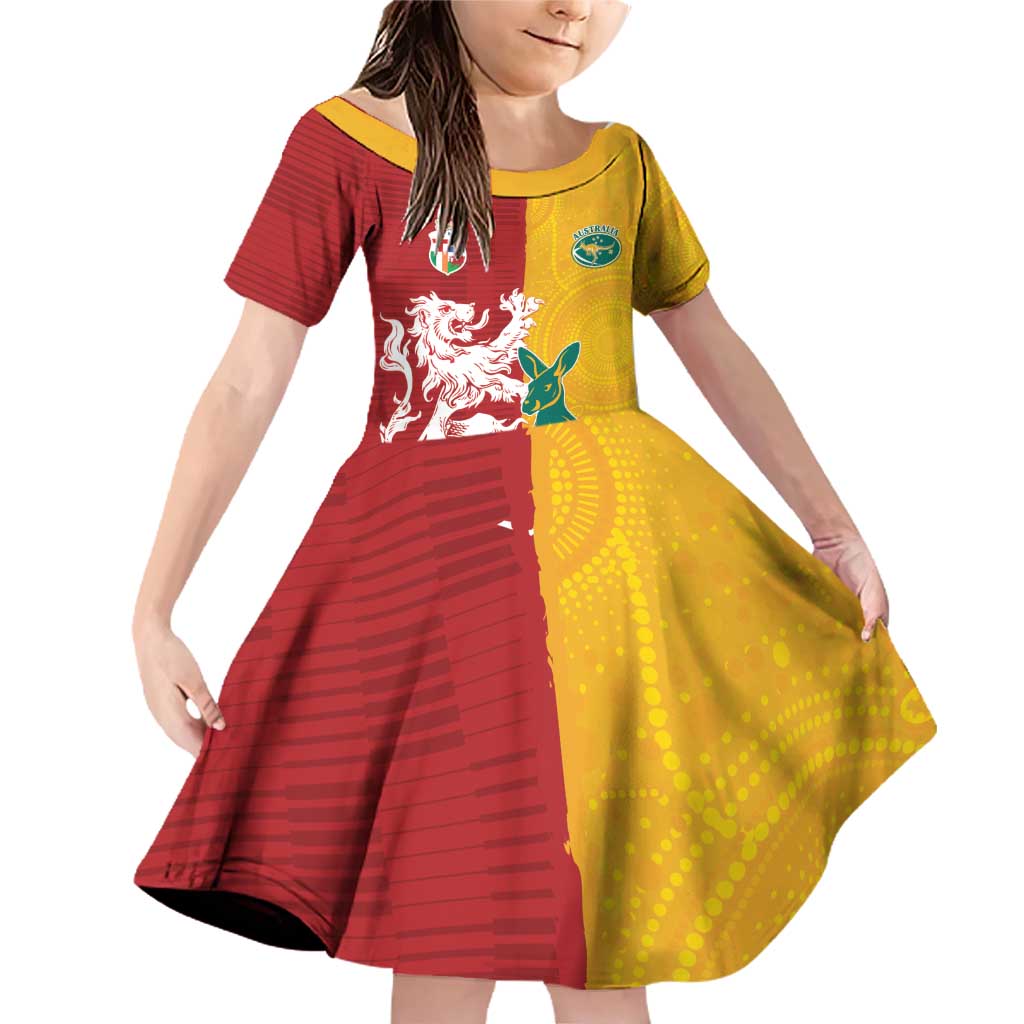 Custom British Lions Australia Family Matching Off Shoulder Short Dress and Hawaiian Shirt Unique Style - Aussie Hoodie