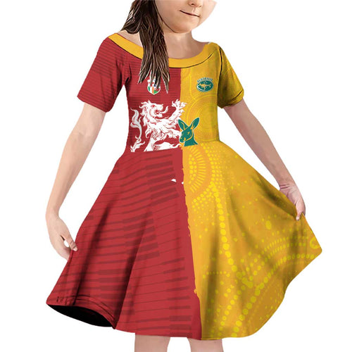 Custom British Lions Australia Family Matching Off Shoulder Short Dress and Hawaiian Shirt Unique Style - Aussie Hoodie