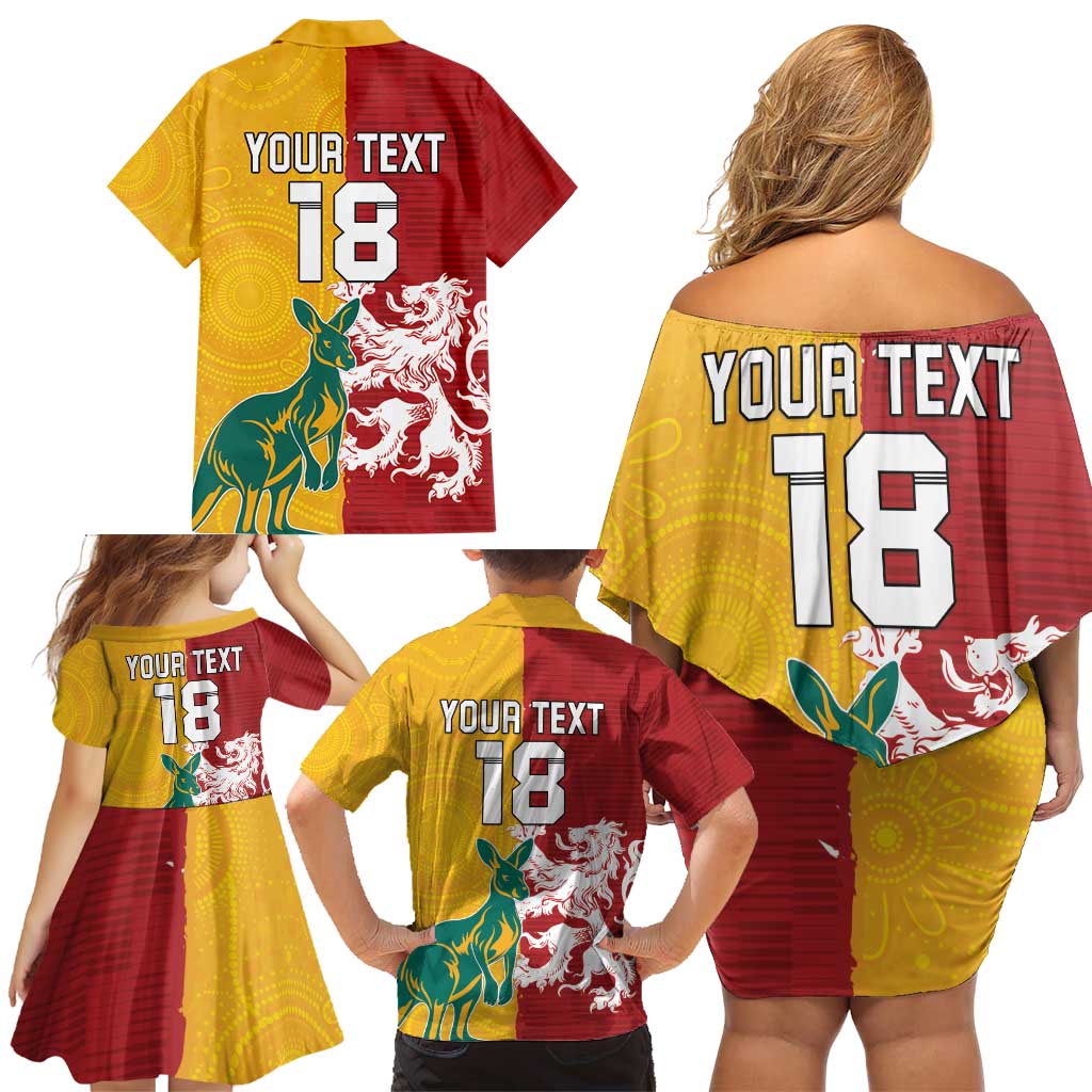 Custom British Lions Australia Family Matching Off Shoulder Short Dress and Hawaiian Shirt Unique Style - Aussie Hoodie
