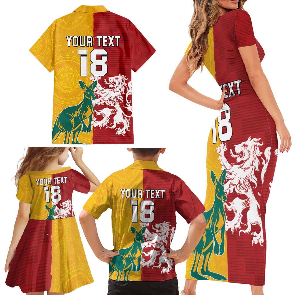 Custom British Lions Australia Family Matching Short Sleeve Bodycon Dress and Hawaiian Shirt Unique Style - Aussie Hoodie