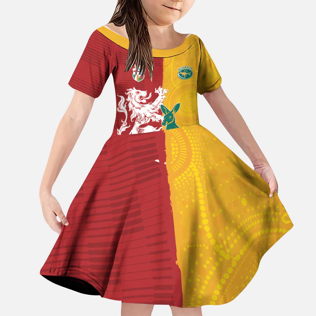 Custom British Lions Australia Kid Short Sleeve Dress Unique Style - Aussie Hoodie
