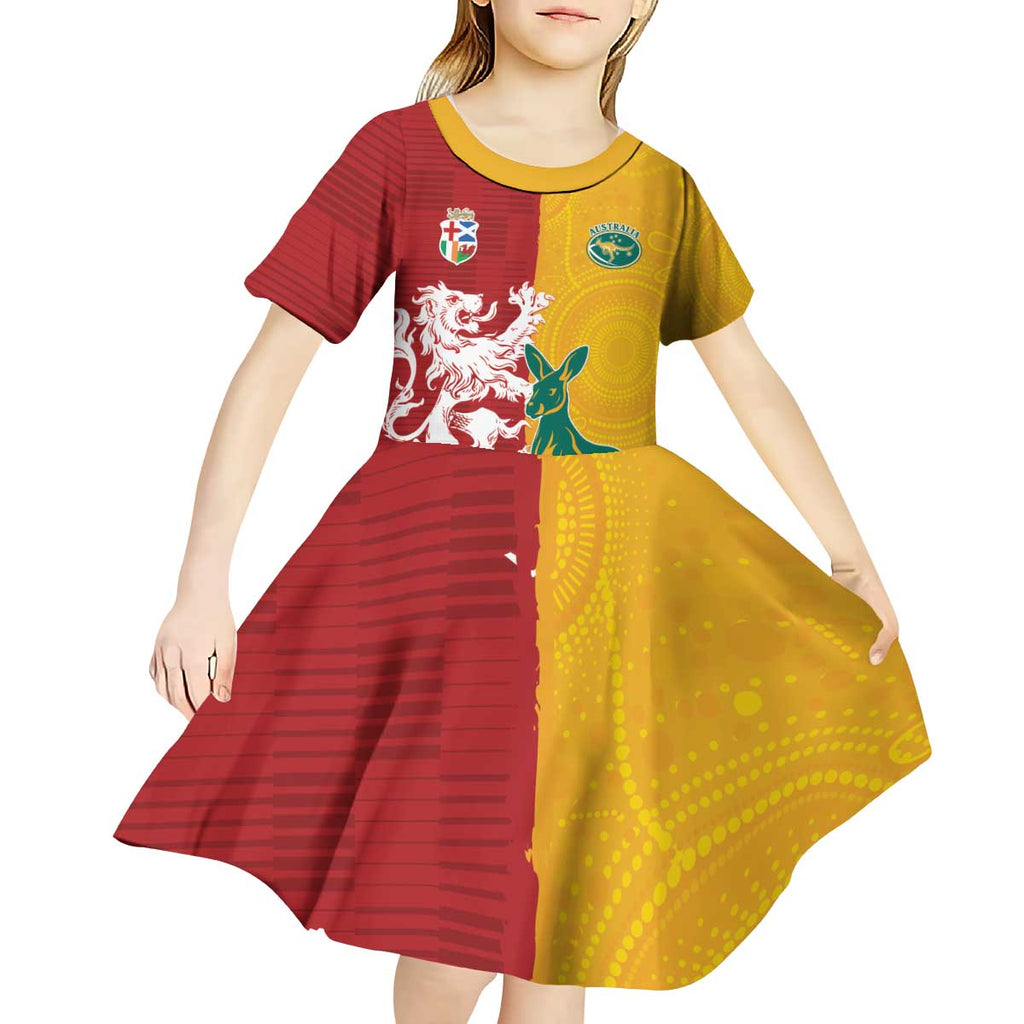 Custom British Lions Australia Kid Short Sleeve Dress Unique Style - Aussie Hoodie