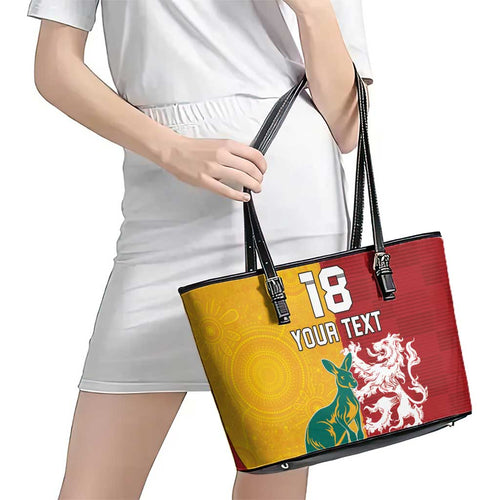 Custom British Lions Australia Leather Tote Bag Unique Style - Aussie Hoodie