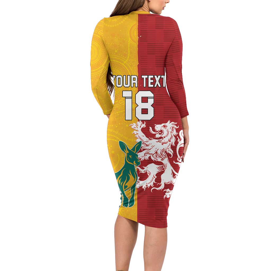 Custom British Lions Australia Long Sleeve Bodycon Dress Unique Style - Aussie Hoodie