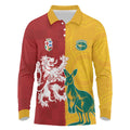 Custom British Lions Australia Long Sleeve Polo Shirt Unique Style - Aussie Hoodie