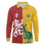 Custom British Lions Australia Long Sleeve Polo Shirt Unique Style - Aussie Hoodie
