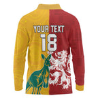 Custom British Lions Australia Long Sleeve Polo Shirt Unique Style - Aussie Hoodie