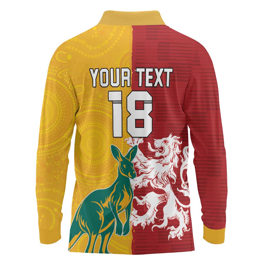 Custom British Lions Australia Long Sleeve Polo Shirt Unique Style - Aussie Hoodie