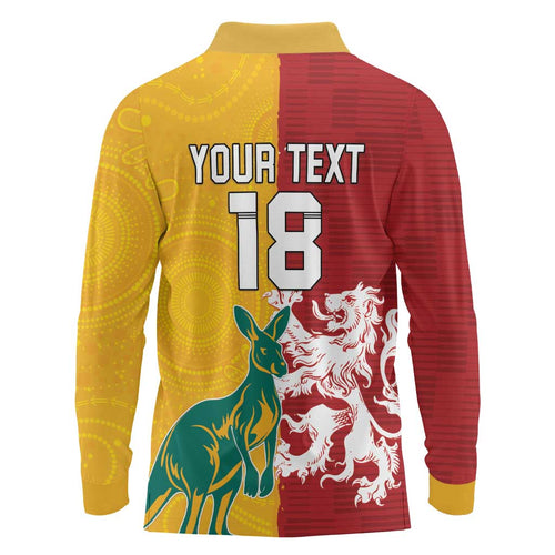 Custom British Lions Australia Long Sleeve Polo Shirt Unique Style - Aussie Hoodie