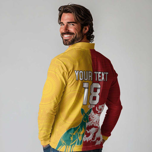 Custom British Lions Australia Long Sleeve Polo Shirt Unique Style - Aussie Hoodie