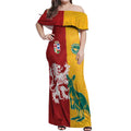 Custom British Lions Australia Off Shoulder Maxi Dress Unique Style - Aussie Hoodie