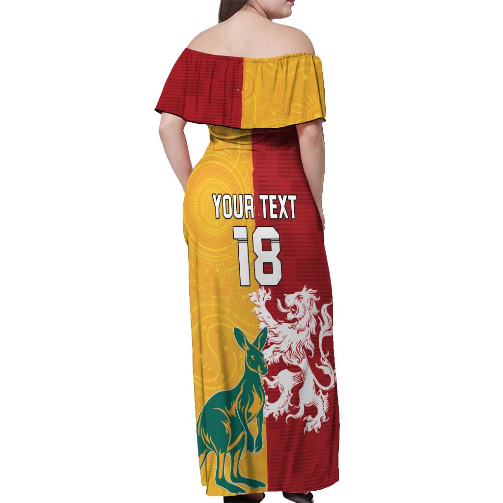 Custom British Lions Australia Off Shoulder Maxi Dress Unique Style - Aussie Hoodie