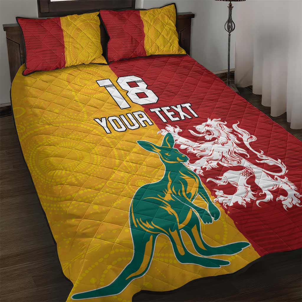 Custom British Lions Australia Quilt Bed Set Unique Style - Aussie Hoodie