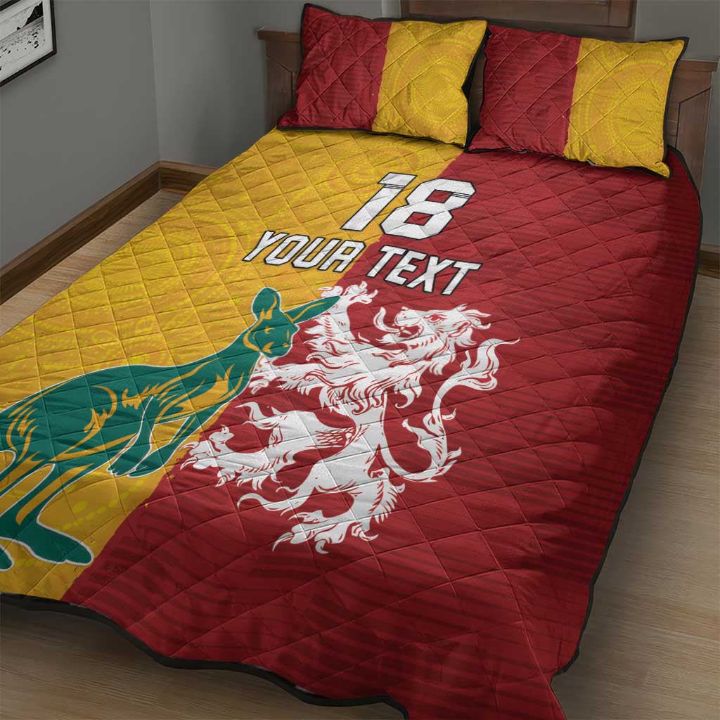 Custom British Lions Australia Quilt Bed Set Unique Style - Aussie Hoodie
