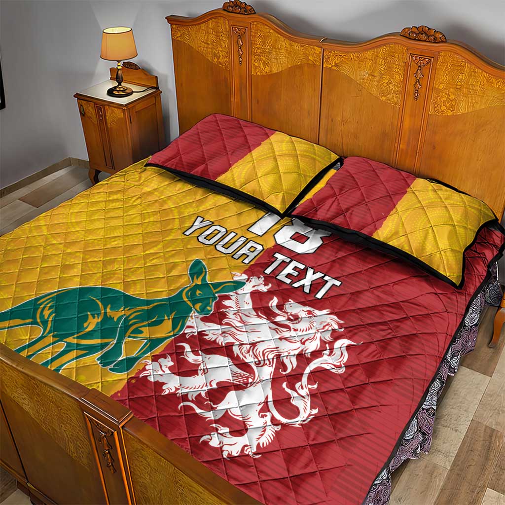 Custom British Lions Australia Quilt Bed Set Unique Style - Aussie Hoodie