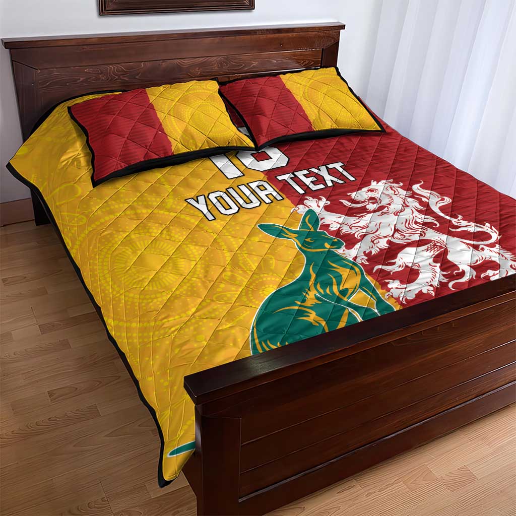 Custom British Lions Australia Quilt Bed Set Unique Style - Aussie Hoodie