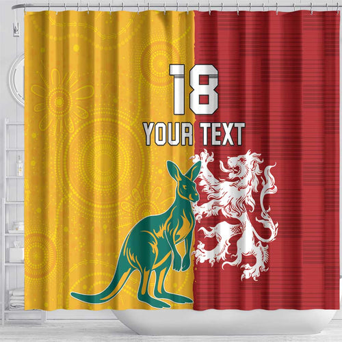 Custom British Lions Australia Shower Curtain Unique Style - Aussie Hoodie