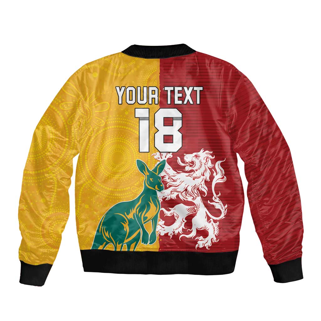 Custom British Lions Australia Sleeve Zip Bomber Jacket Unique Style - Aussie Hoodie