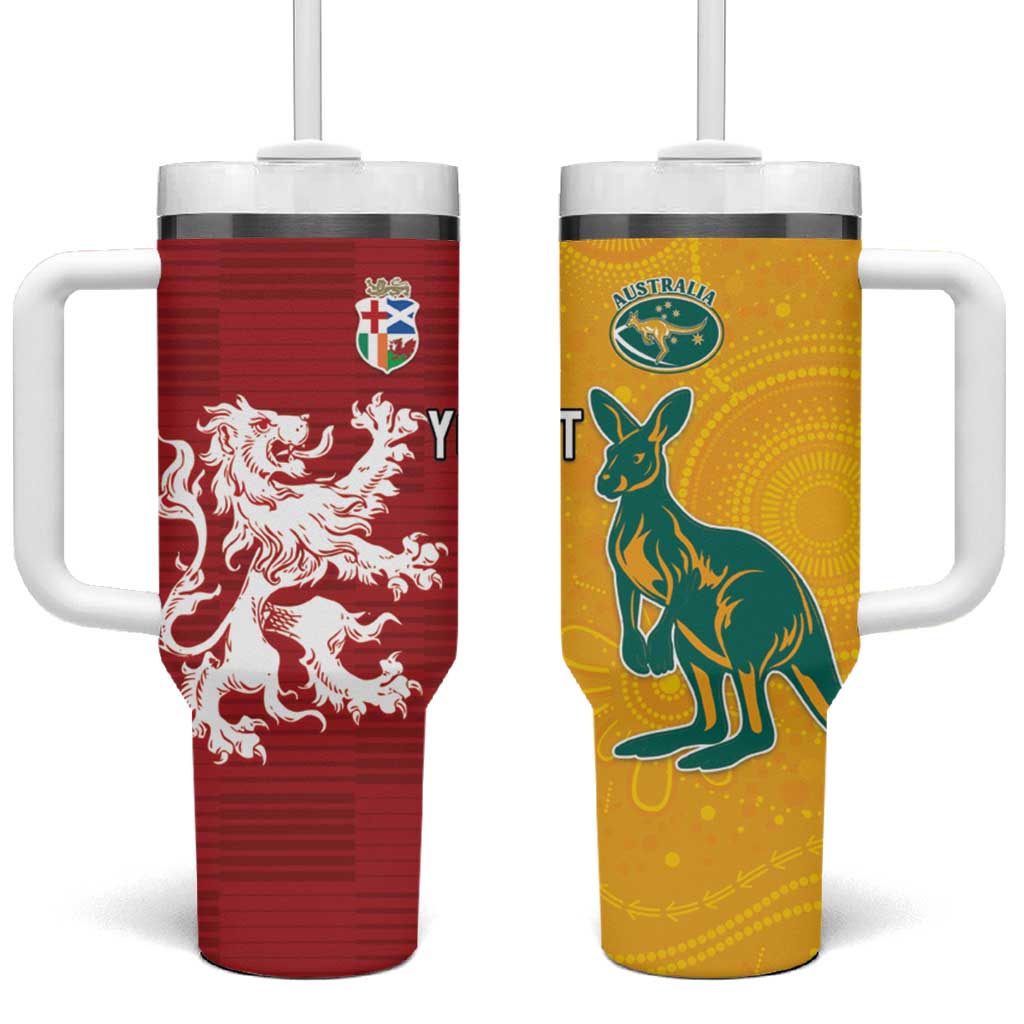 Custom British Lions Australia Tumbler With Handle Unique Style - Aussie Hoodie