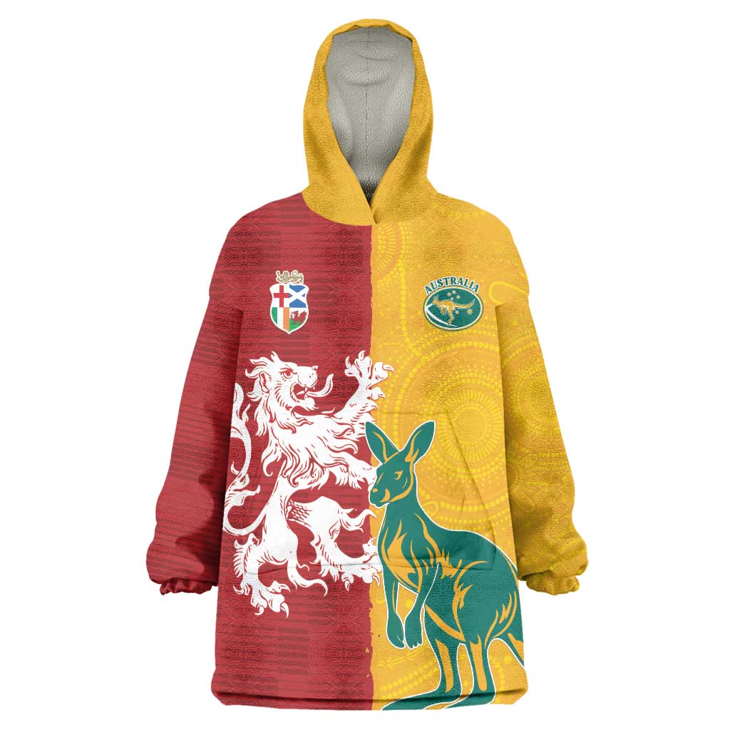 Custom British Lions Australia Wearable Blanket Hoodie Unique Style - Aussie Hoodie