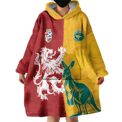 Custom British Lions Australia Wearable Blanket Hoodie Unique Style - Aussie Hoodie