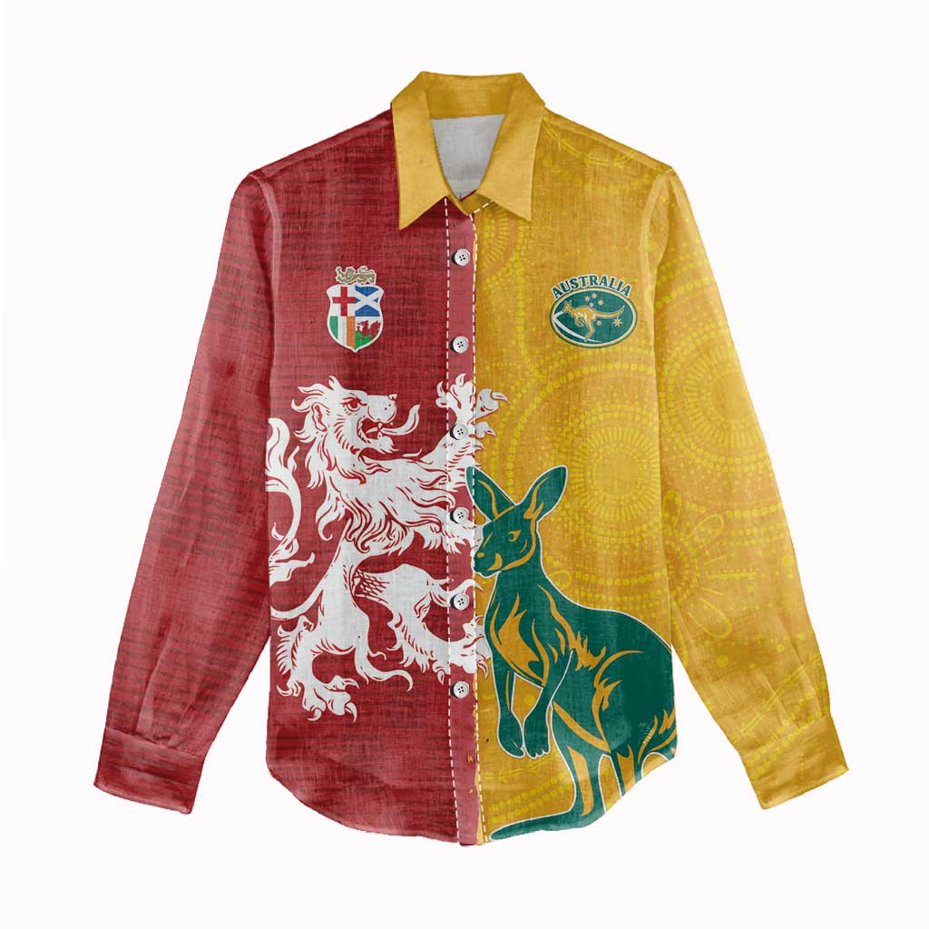 Custom British Lions Australia Women Casual Shirt Unique Style - Aussie Hoodie
