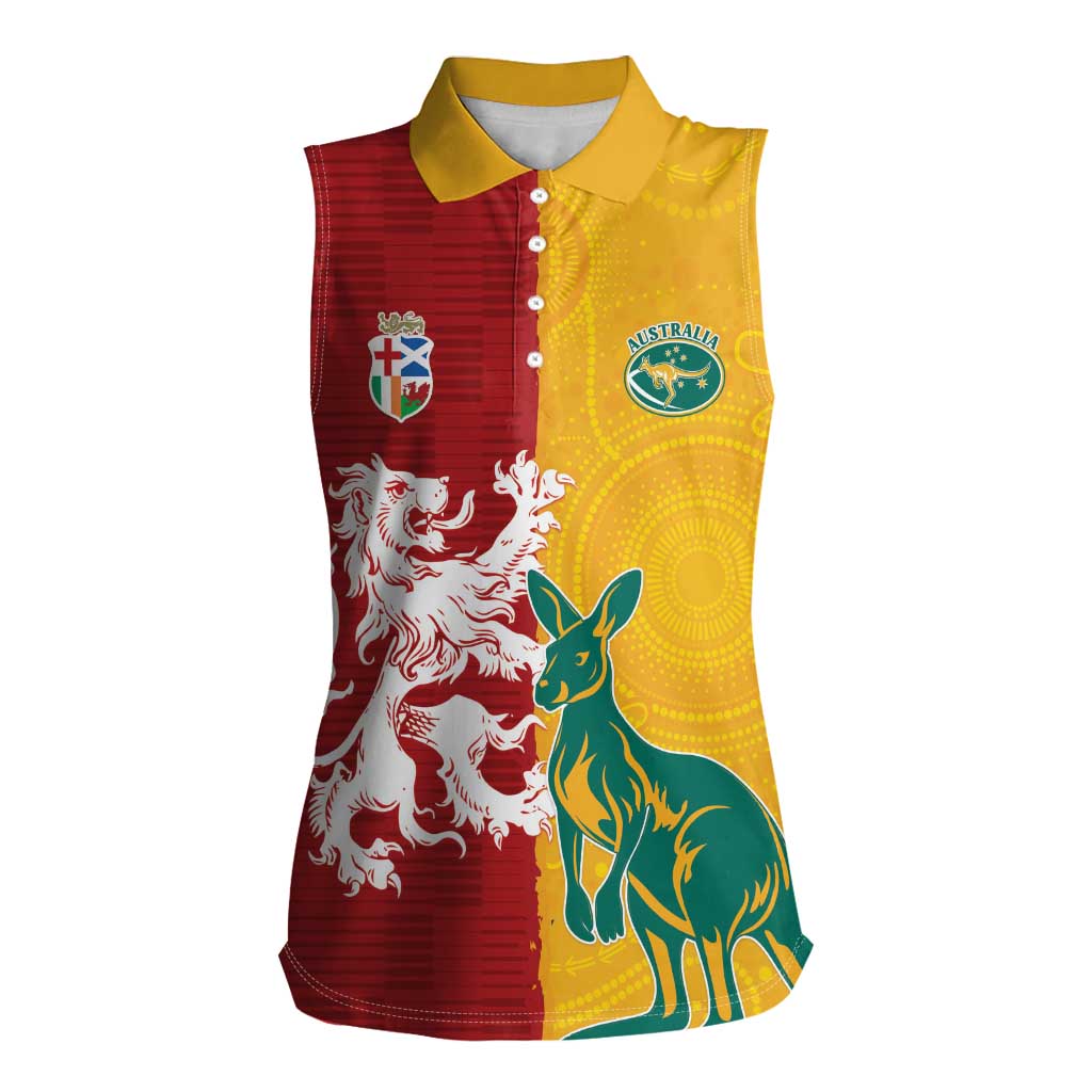 Custom British Lions Australia Women Sleeveless Polo Shirt Unique Style - Aussie Hoodie