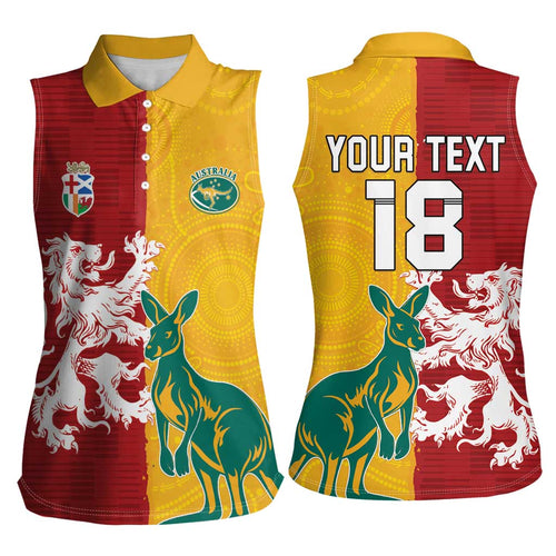 Custom British Lions Australia Women Sleeveless Polo Shirt Unique Style - Aussie Hoodie