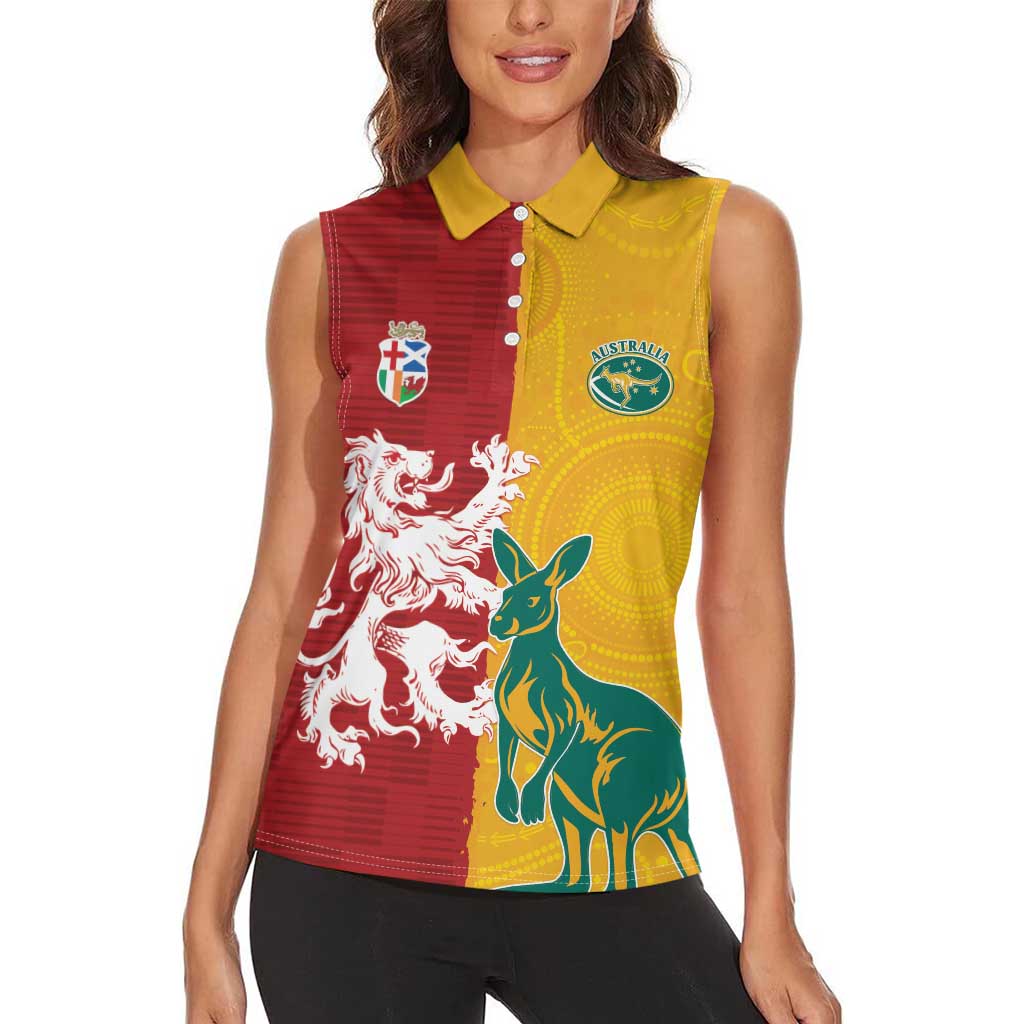 Custom British Lions Australia Women Sleeveless Polo Shirt Unique Style - Aussie Hoodie