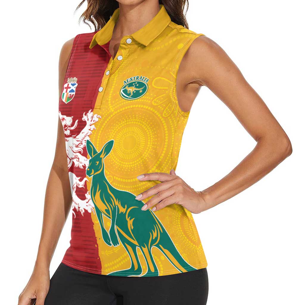 Custom British Lions Australia Women Sleeveless Polo Shirt Unique Style - Aussie Hoodie