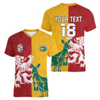 Custom British Lions Australia Women V-Neck T-Shirt Unique Style - Aussie Hoodie