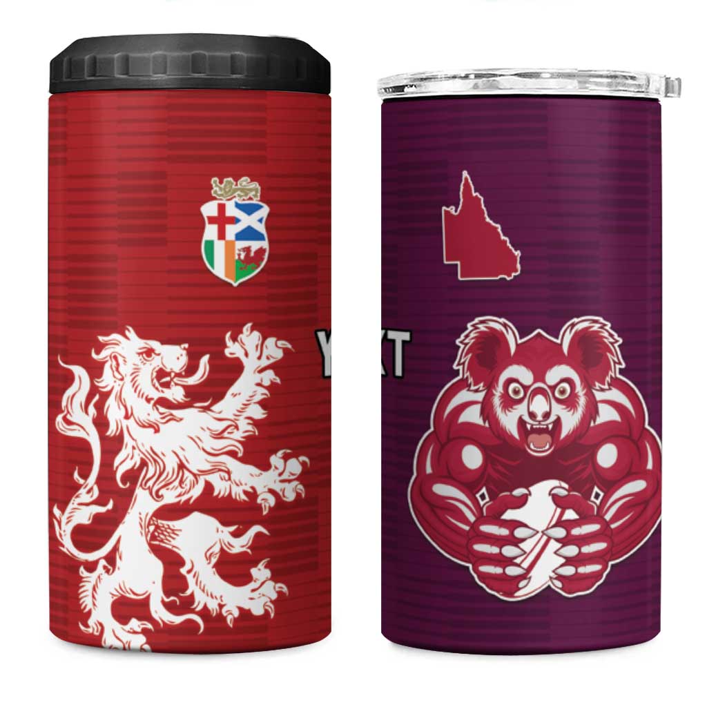 Custom British Lions Brumbies 4 in 1 Can Cooler Tumbler Unique Style - Aussie Hoodie