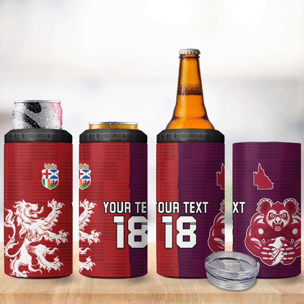 Custom British Lions Brumbies 4 in 1 Can Cooler Tumbler Unique Style - Aussie Hoodie