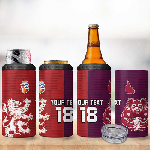 Custom British Lions Brumbies 4 in 1 Can Cooler Tumbler Unique Style - Aussie Hoodie