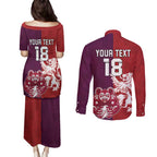Custom British Lions Brumbies Couples Matching Puletasi and Long Sleeve Button Shirt Unique Style - Aussie Hoodie
