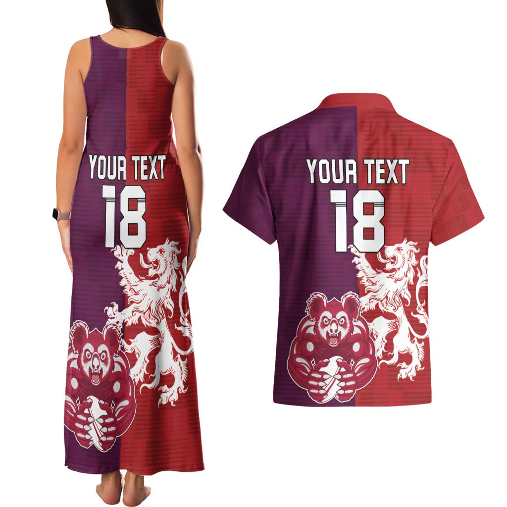Custom British Lions Brumbies Couples Matching Tank Maxi Dress and Hawaiian Shirt Unique Style - Aussie Hoodie