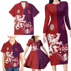 Custom British Lions Brumbies Family Matching Long Sleeve Bodycon Dress and Hawaiian Shirt Unique Style - Aussie Hoodie