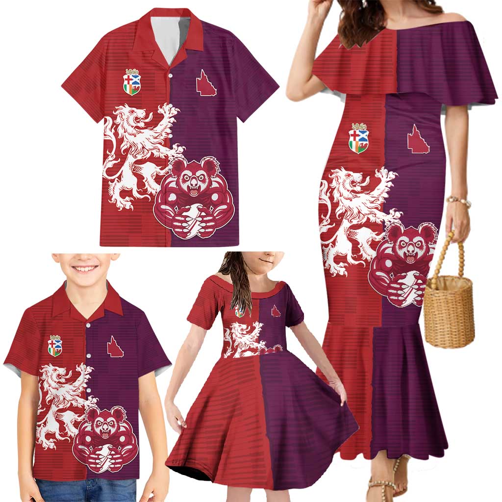 Custom British Lions Brumbies Family Matching Mermaid Dress and Hawaiian Shirt Unique Style - Aussie Hoodie