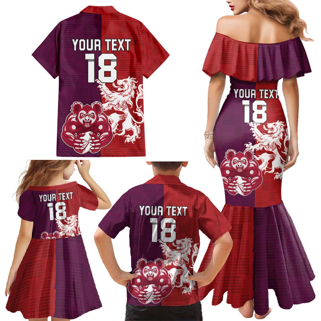 Custom British Lions Brumbies Family Matching Mermaid Dress and Hawaiian Shirt Unique Style - Aussie Hoodie
