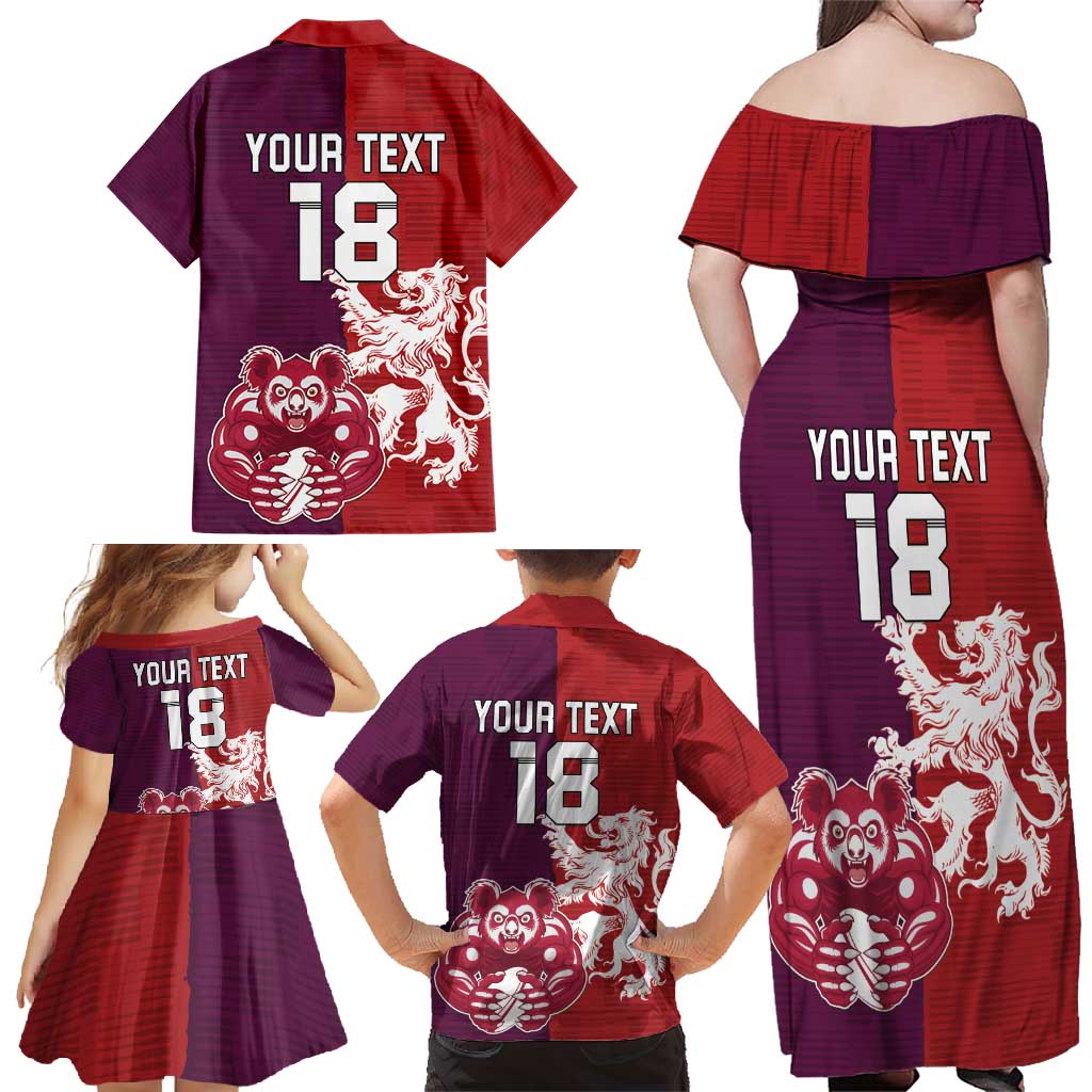 Custom British Lions Brumbies Family Matching Off Shoulder Maxi Dress and Hawaiian Shirt Unique Style - Aussie Hoodie
