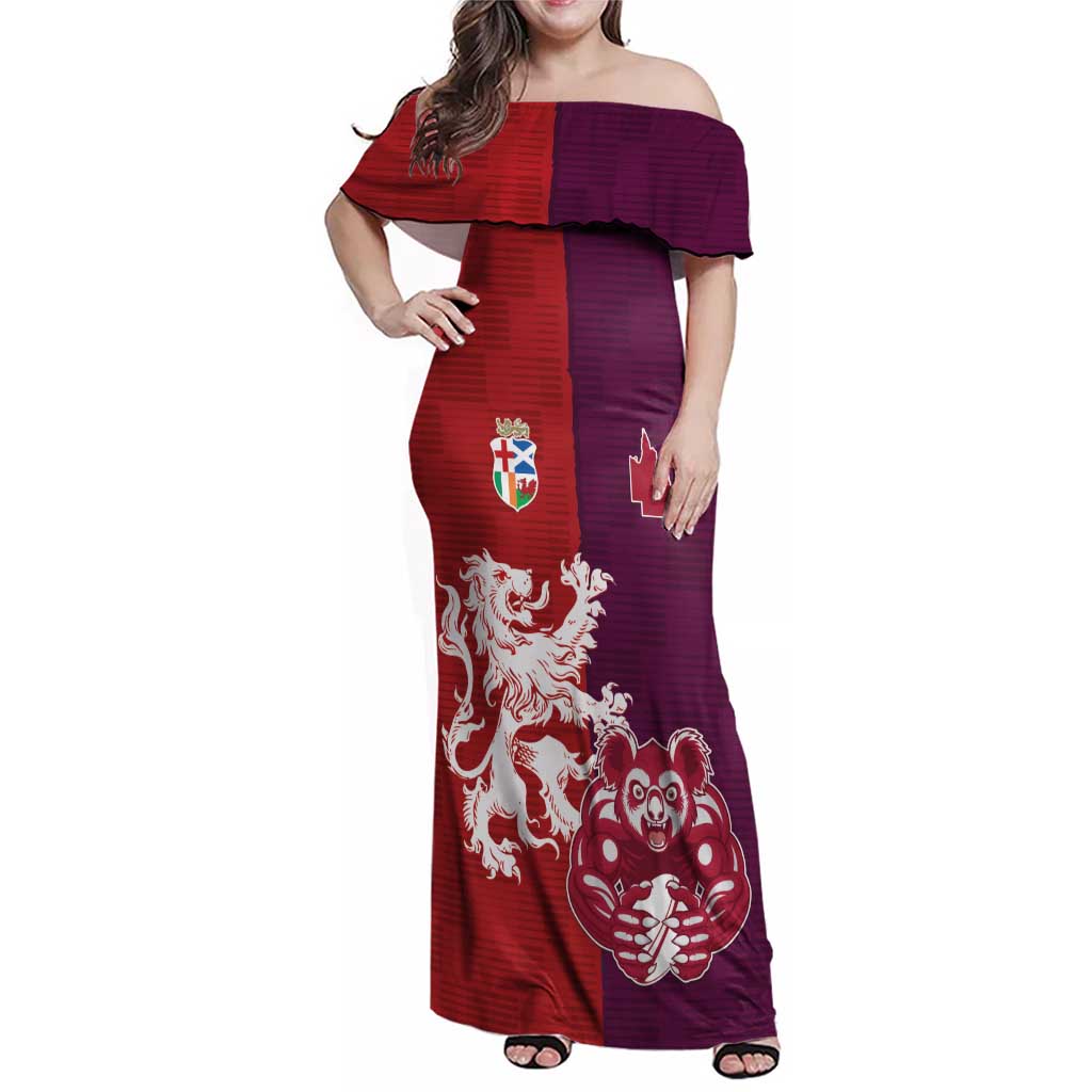 Custom British Lions Brumbies Family Matching Off Shoulder Maxi Dress and Hawaiian Shirt Unique Style - Aussie Hoodie